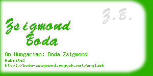 zsigmond boda business card